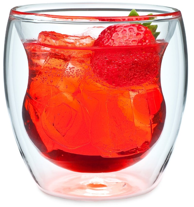 Ozeri Curva Artisan Series Double Wall Beverage Glasses and Tumblers â€“ Set of 4 Unique 8 oz Thermo Insulated Drinking Glasses - Image 2